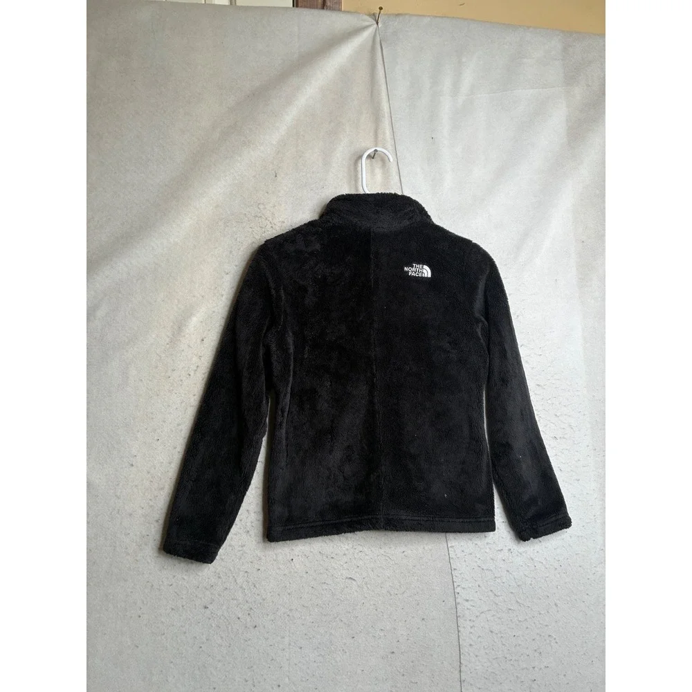 The North Face Girls Black Circular Design Full Zip Fleece Jacket Size L 12